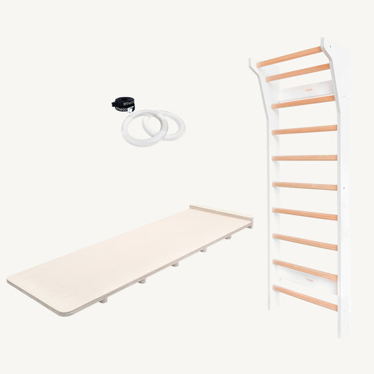 FitWood - TAIMI Mini Wall Bars for Kids - White and Birch - All Mamas Children