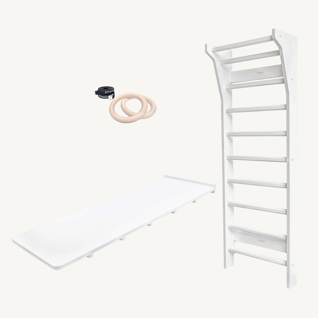 FitWood - TAIMI Mini Wall Bars for Kids - White - All Mamas Children