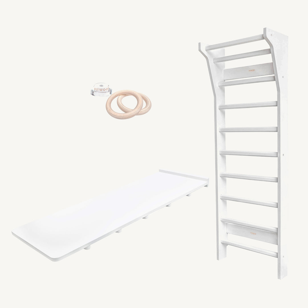 FitWood - TAIMI Mini Wall Bars for Kids - White - All Mamas Children