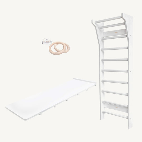 FitWood - TAIMI Mini Wall Bars for Kids - White - All Mamas Children