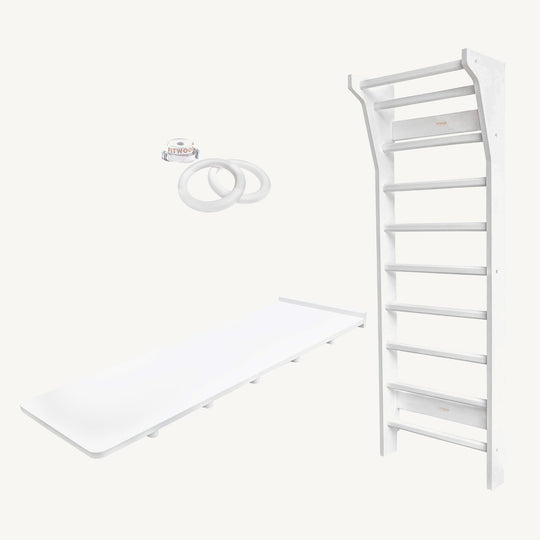 FitWood - TAIMI Mini Wall Bars for Kids - White - All Mamas Children