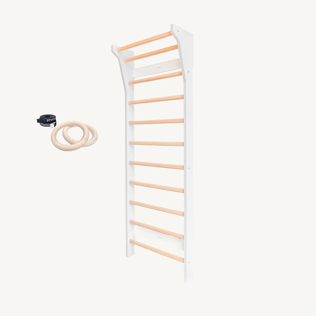 FitWood - TAIMI Wall Bars for Kids & Adults - White and Birch - All Mamas Children