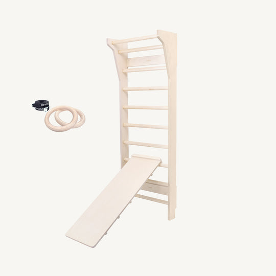 FitWood - TAIMI Wall Bars for Kids & Adults - White and Birch - All Mamas Children
