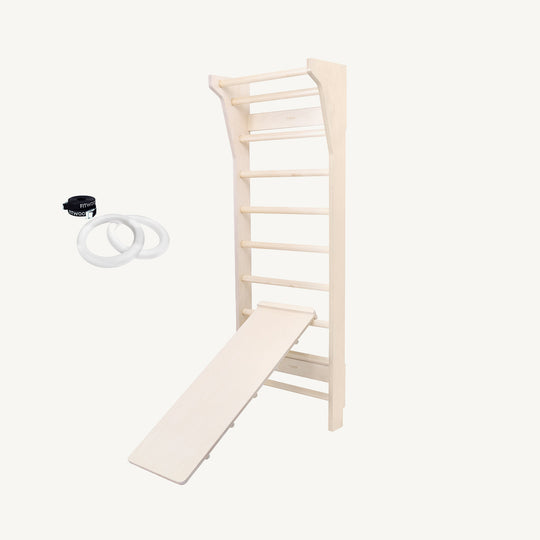FitWood - TAIMI Wall Bars for Kids & Adults - White and Birch - All Mamas Children