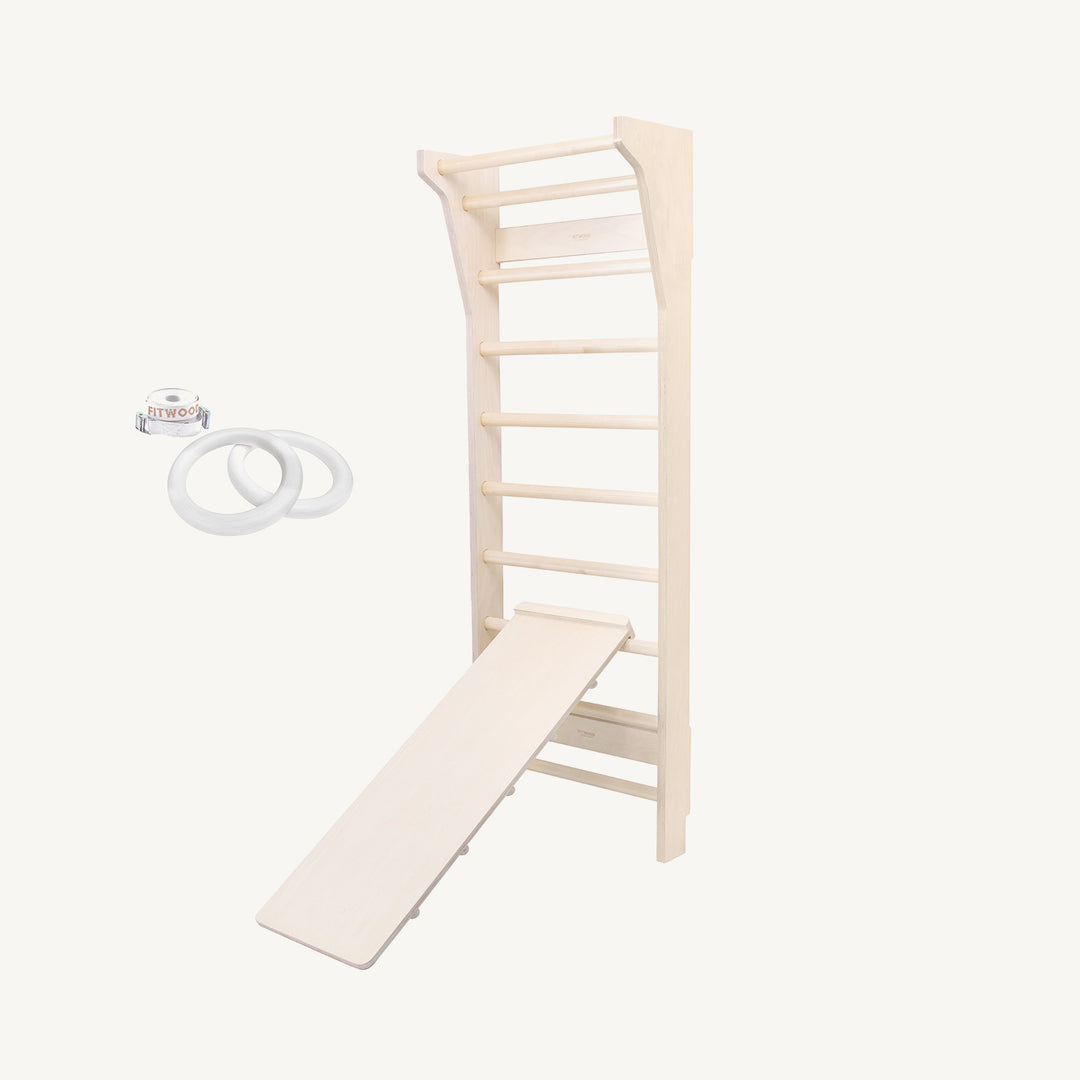 FitWood - TAIMI Wall Bars for Kids & Adults - White and Birch - All Mamas Children