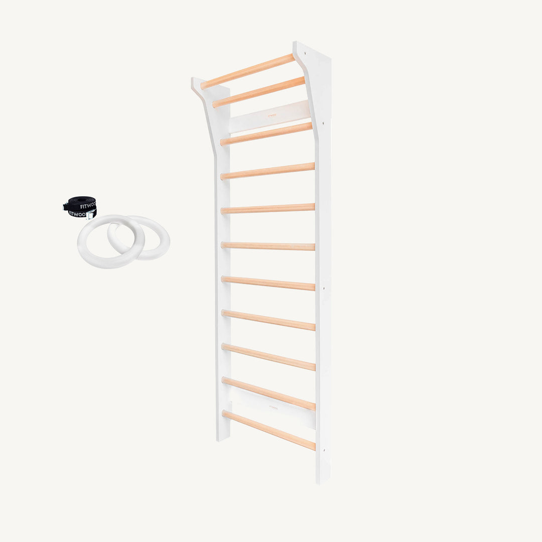 FitWood - TAIMI Wall Bars for Kids & Adults - White and Birch - All Mamas Children