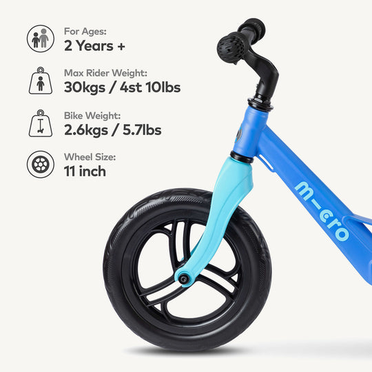 Micro Scooters Ultra Lightweight Balance Bike - Blue - All Mamas Children