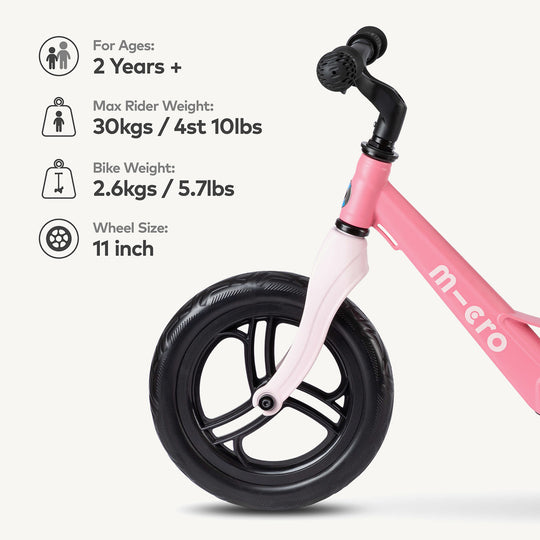 Micro Scooters Ultra Lightweight Balance Bike - Pink - All Mamas Children