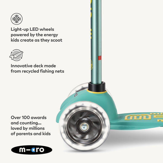 ♻️ Micro Scooters ECO Mini Micro Scooter Deluxe LED - Mint - All Mamas Children