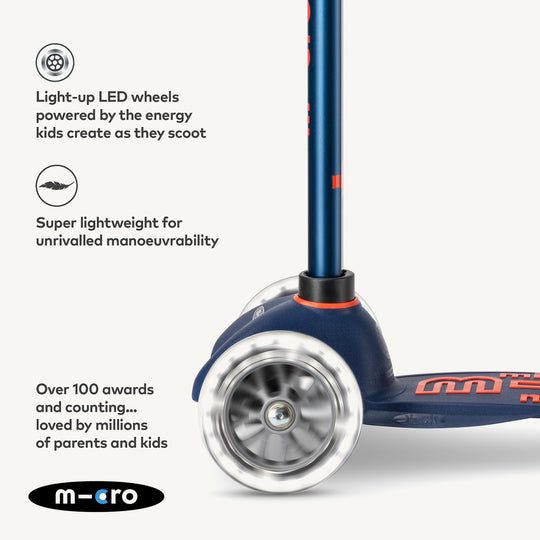 Micro Scooters Mini Micro Scooter Deluxe LED - Navy - All Mamas Children