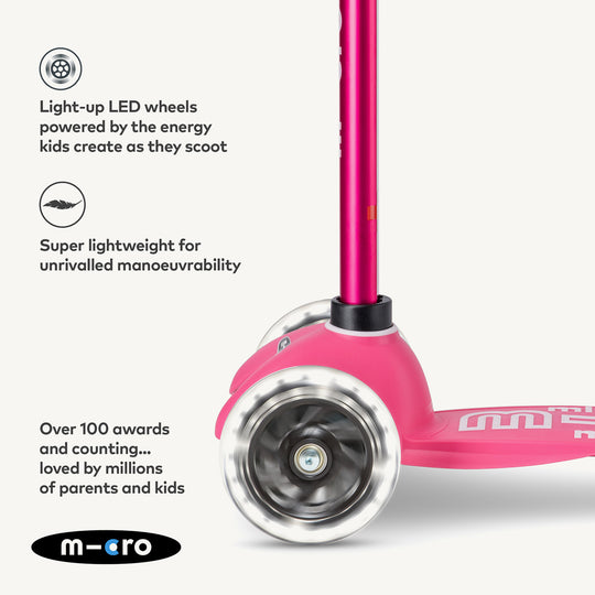 Micro Scooters Mini Micro Scooter Deluxe LED - Pink - All Mamas Children