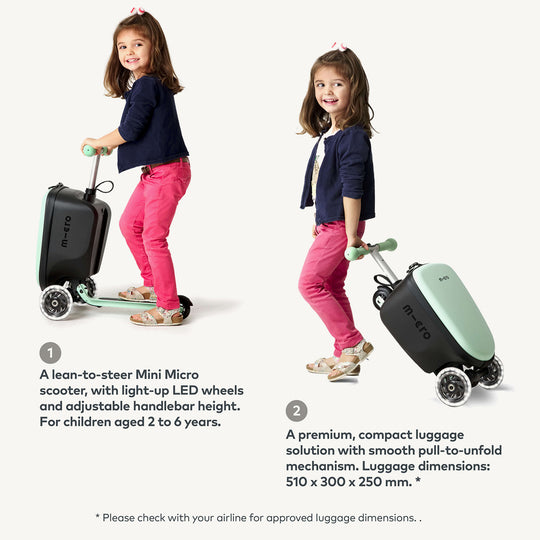 Micro Scooters Mini Micro Scooter Suitcase With Light up Wheels - Mint - All Mamas Children