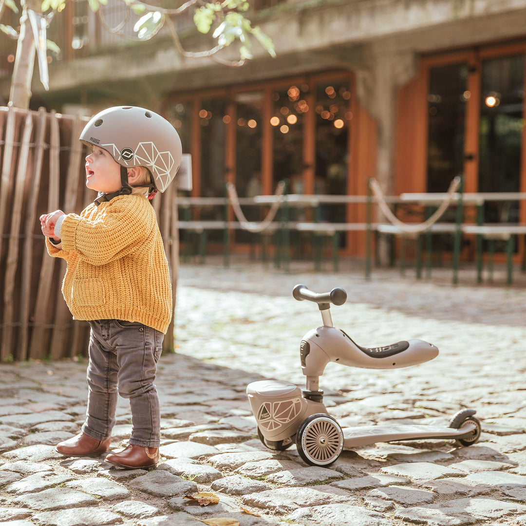 Scoot and Ride 2 in 1 Balance Bike / Scooter - Highway Kick 1 Lifestyle Brown Lines - All Mamas Children