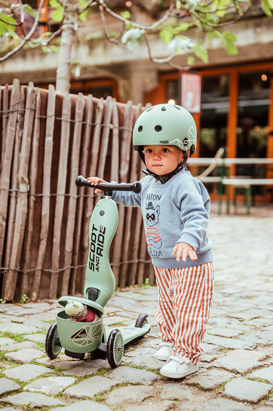 Scoot and Ride 2 in 1 Balance Bike / Scooter - Highway Kick 1 Lifestyle Green Lines - All Mamas Children