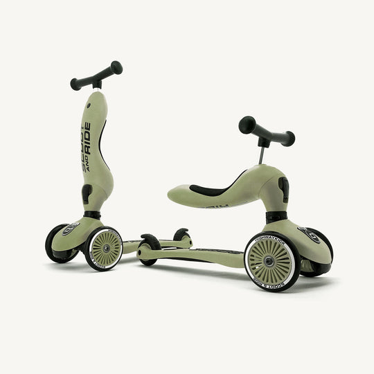 Scoot and Ride 2 in 1 Balance Bike / Scooter - Highwaykick 1 - Olive - All Mamas Children