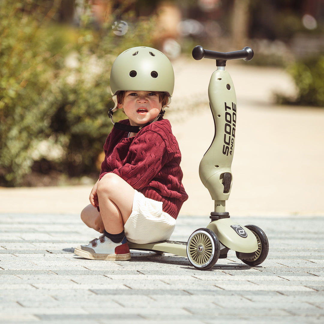 Scoot and Ride 2 in 1 Balance Bike / Scooter - Highwaykick 1 - Olive - All Mamas Children