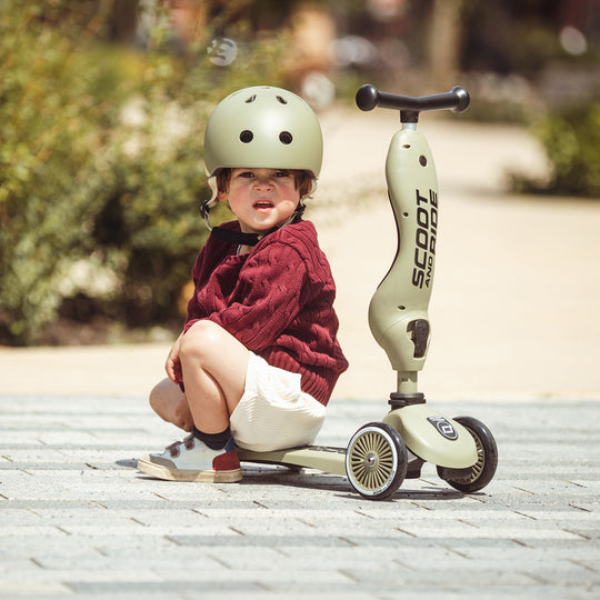 Scoot and Ride 2 in 1 Balance Bike / Scooter - Highwaykick 1 - Olive - All Mamas Children