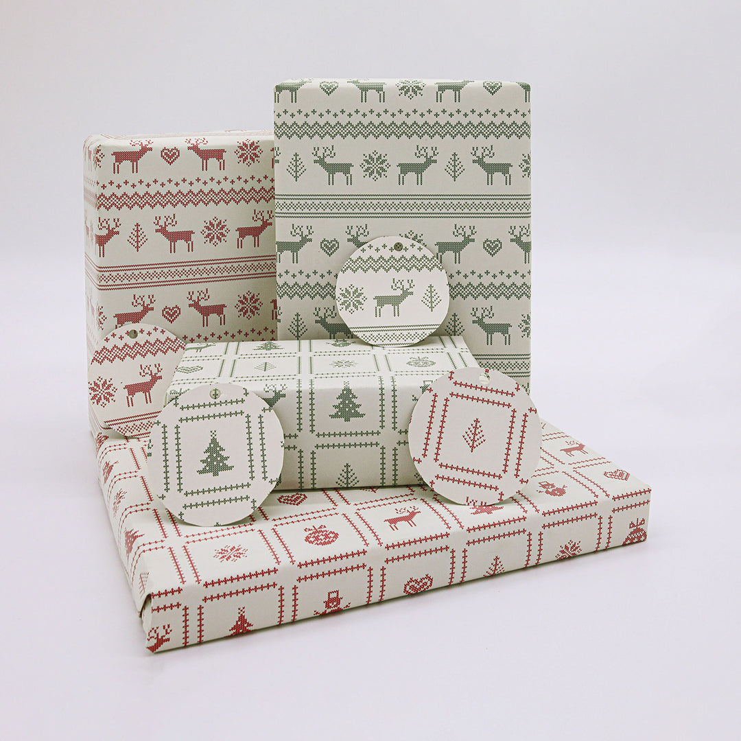 Retro Festive Knits Recyclable Wrapping Paper & Tags - All Mamas Children