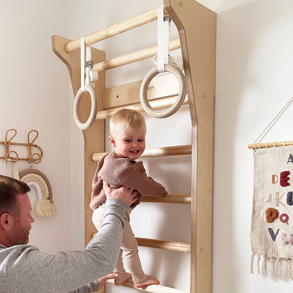 FitWood - TAIMI Mini Wall Bars for Kids - White - All Mamas Children
