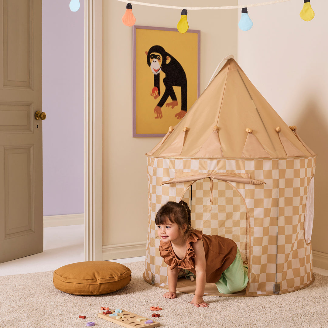 Kid's Concept - Play Tent Chequer Yellow - All Mamas Children