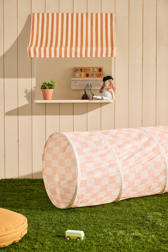 Kid's Concept - Play Tunnel Chequer Apricot - All Mamas Children