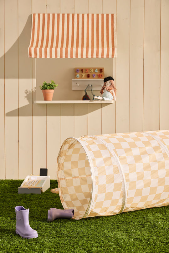 Kid's Concept - Play Tunnel Chequer Yellow - All Mamas Children