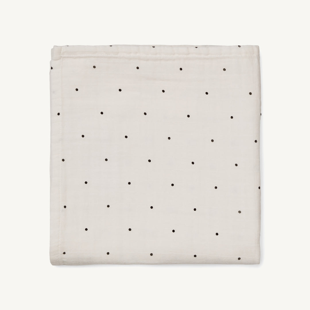 Liewood - Ben Organic Cotton Muslin Swaddle Solid - Classic Dot Creme De La Creme - All Mamas Children