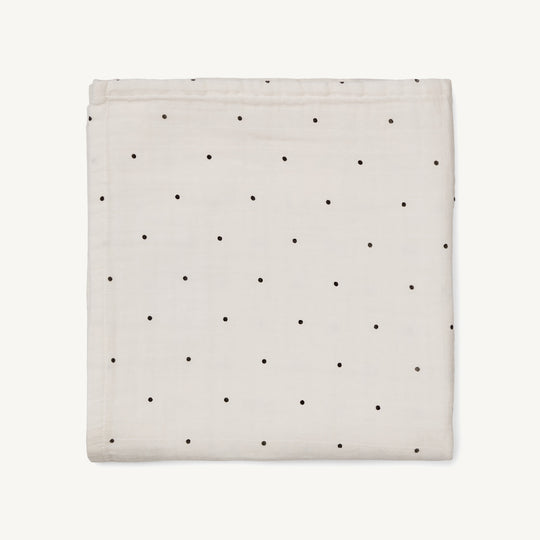 Liewood - Ben Organic Cotton Muslin Swaddle Solid - Classic Dot Creme De La Creme - All Mamas Children