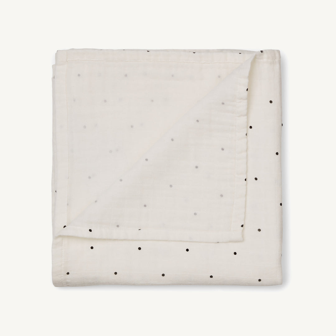 Liewood - Ben Organic Cotton Muslin Swaddle Solid - Classic Dot Creme De La Creme - All Mamas Children