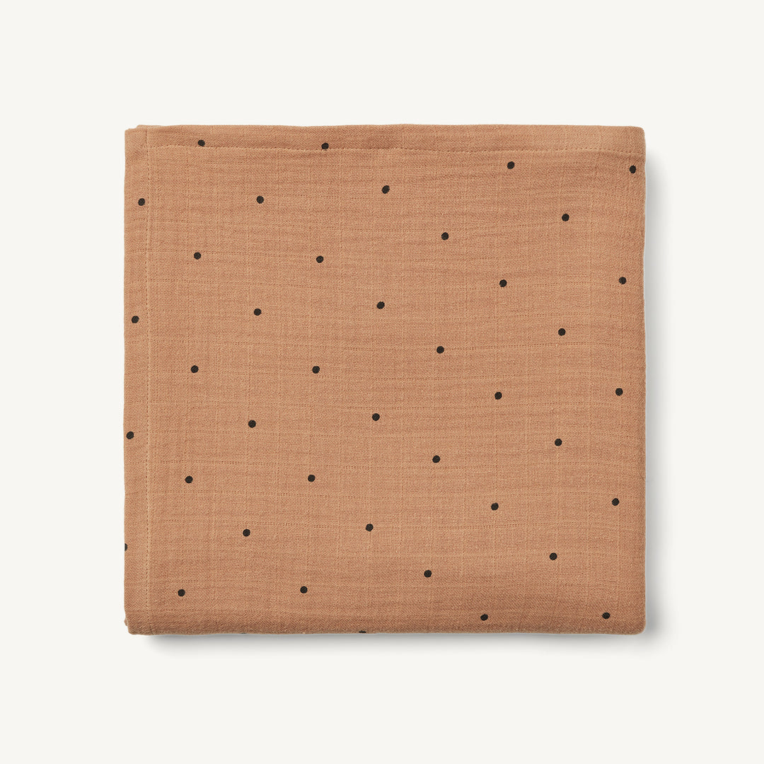 Liewood - Ben Organic Cotton Muslin Swaddle Solid - Classic Dot Tuscany Rose - All Mamas Children