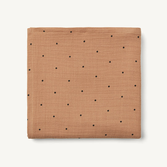 Liewood - Ben Organic Cotton Muslin Swaddle Solid - Classic Dot Tuscany Rose - All Mamas Children