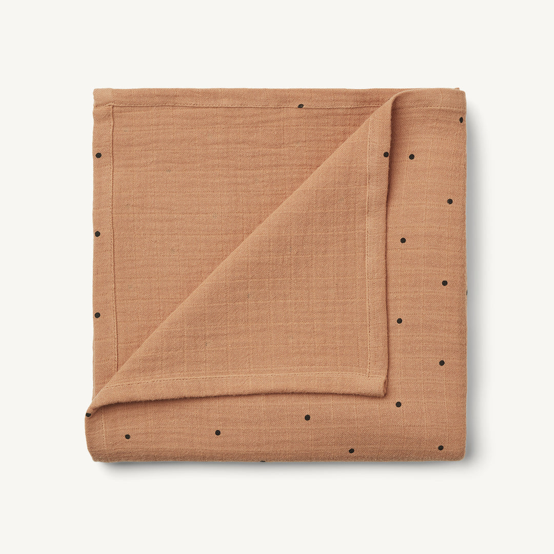 Liewood - Ben Organic Cotton Muslin Swaddle Solid - Classic Dot Tuscany Rose - All Mamas Children