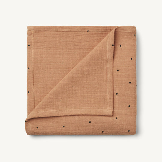 Liewood - Ben Organic Cotton Muslin Swaddle Solid - Classic Dot Tuscany Rose - All Mamas Children