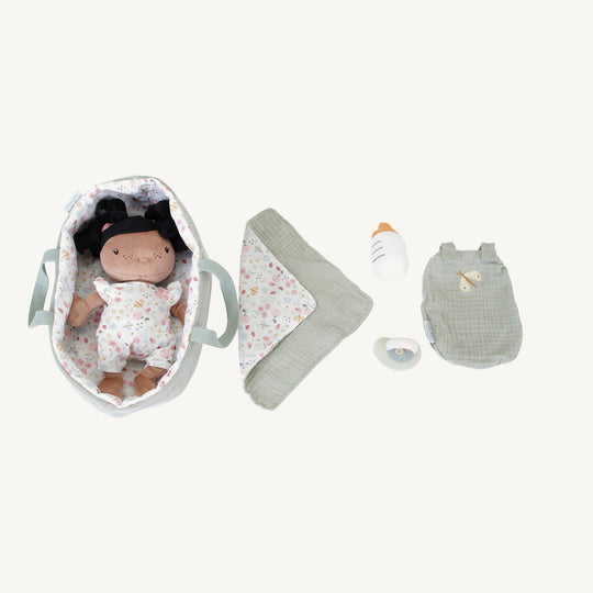 Little Dutch - Baby Doll Evi Play Set With Travel Cot - All Mamas Children