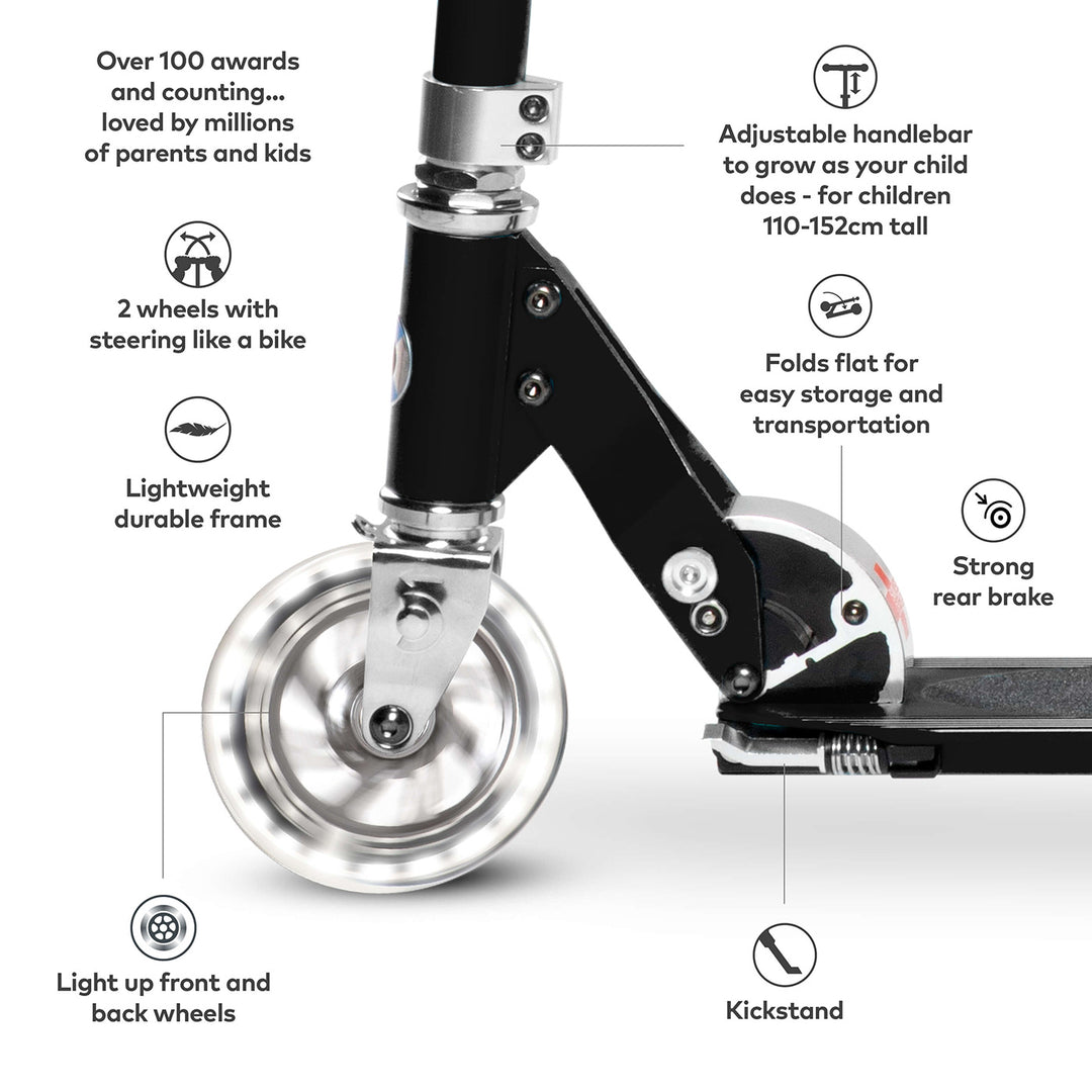 Micro Scooters Micro Sprite Scooter Classic LED - Black - All Mamas Children