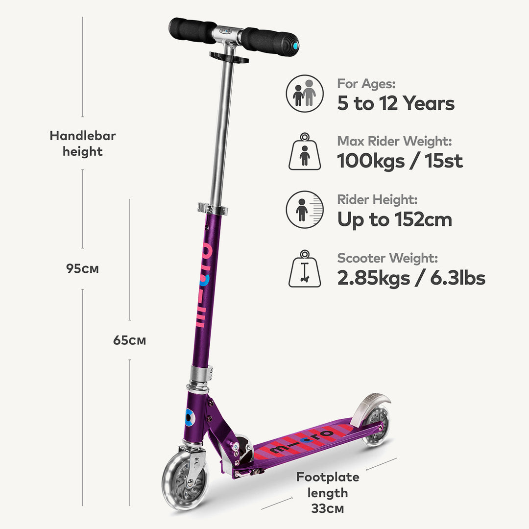 Micro Scooters Micro Sprite Scooter Classic LED - Purple - All Mamas Children