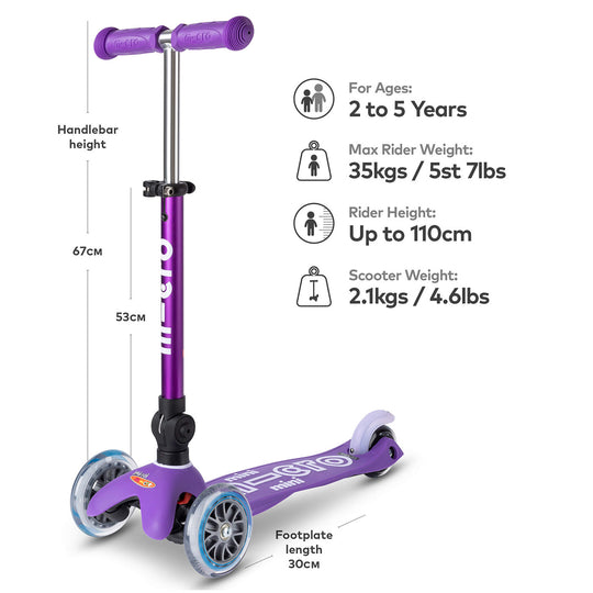 Micro Scooters Mini Micro Scooter Deluxe Foldable - Purple - All Mamas Children