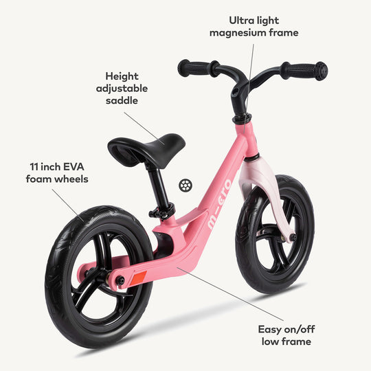 Micro Scooters Ultra Lightweight Balance Bike - Pink - All Mamas Children
