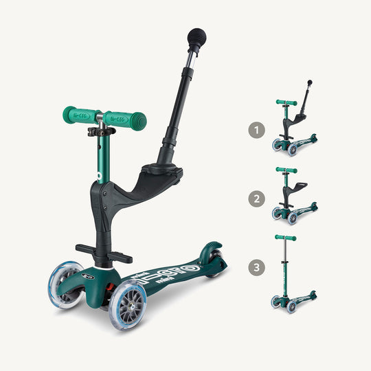 ♻️ Micro Scooters Eco Mini Micro 3in1 Deluxe Push Along Scooter - Green - All Mamas Children