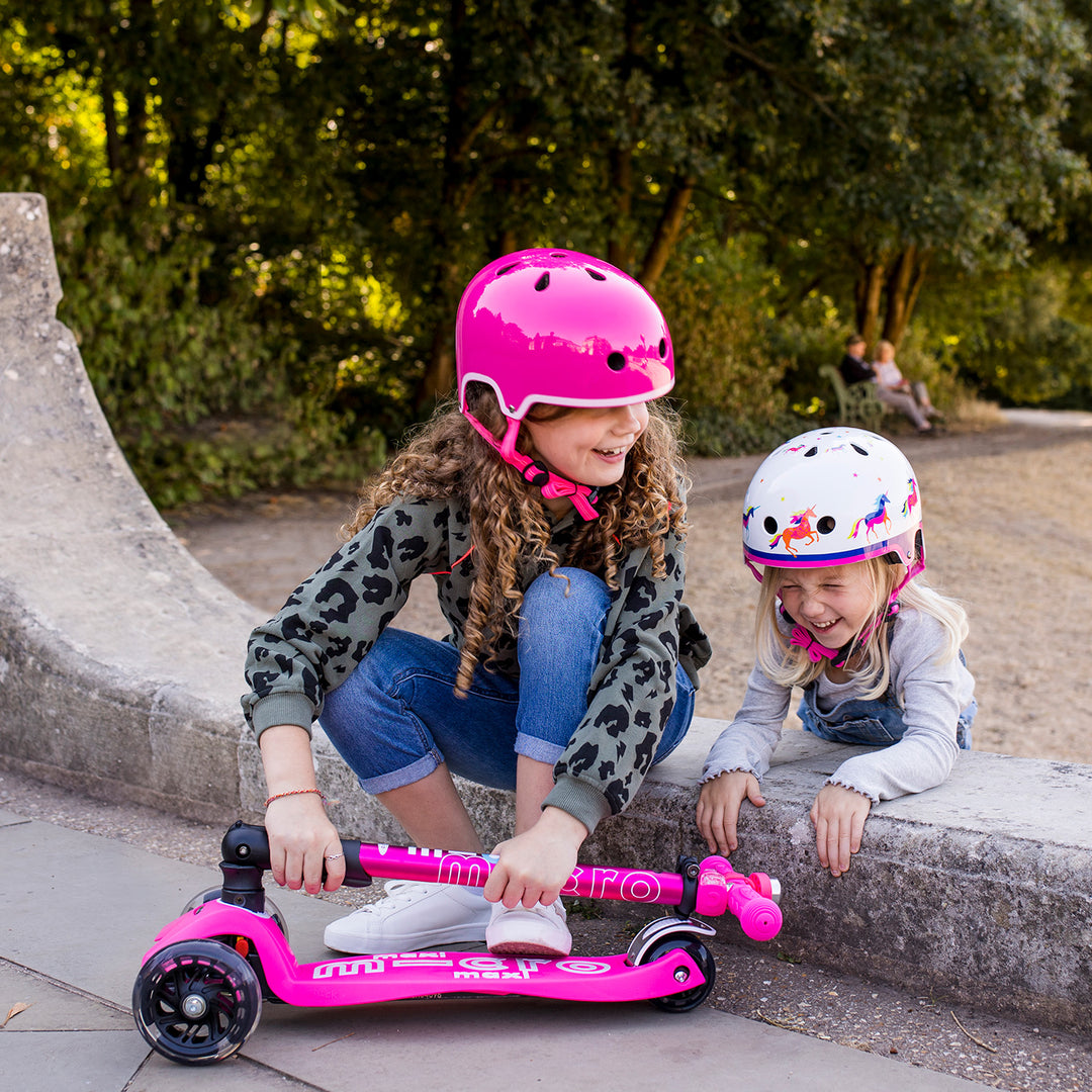 Micro Scooters Maxi Micro Scooter Deluxe Foldable LED - Pink - All Mamas Children