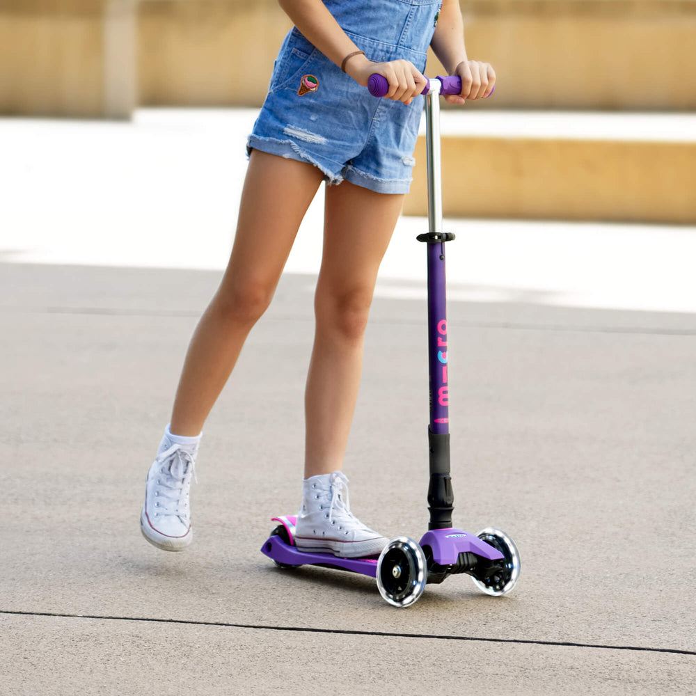 Micro Scooters Maxi Micro Scooter Deluxe Foldable LED - Purple - All Mamas Children