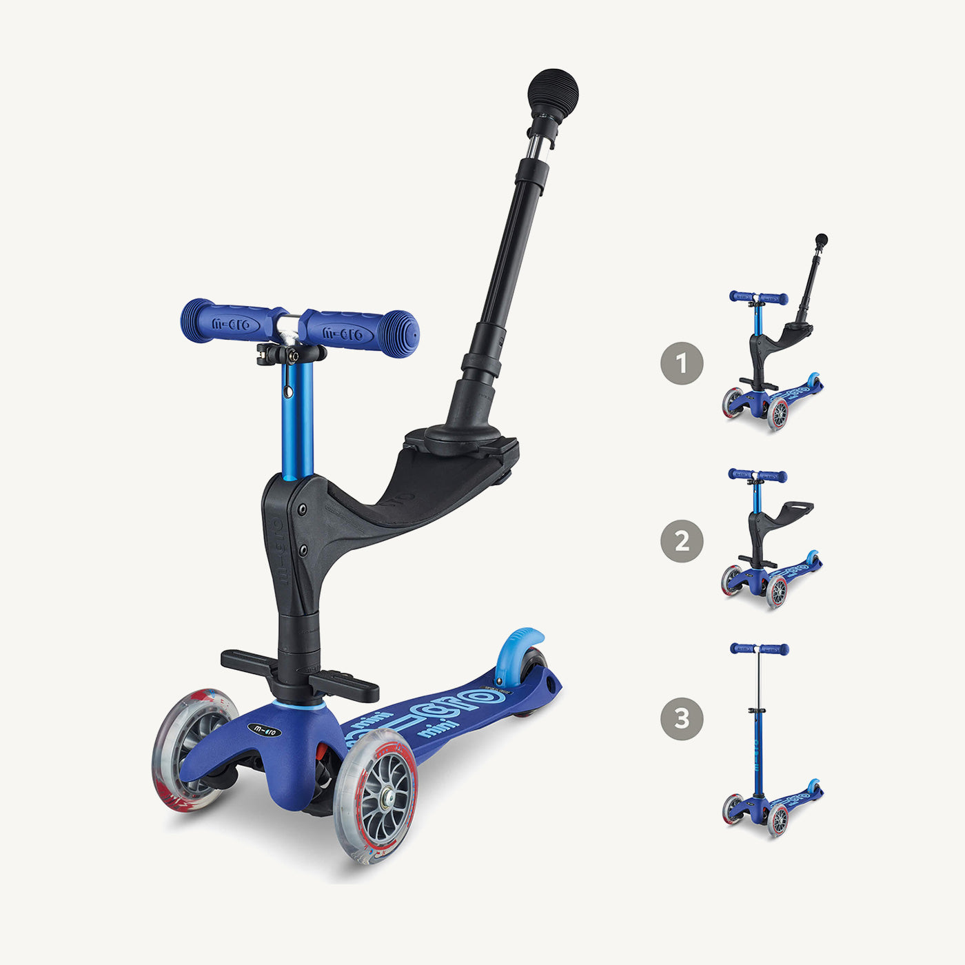 Micro Scooters Mini Micro 3in1 Deluxe Push Along Scooter - Blue - All Mamas Children