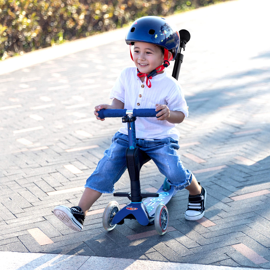 Micro Scooters Mini Micro 3in1 Deluxe Push Along Scooter - Blue - All Mamas Children
