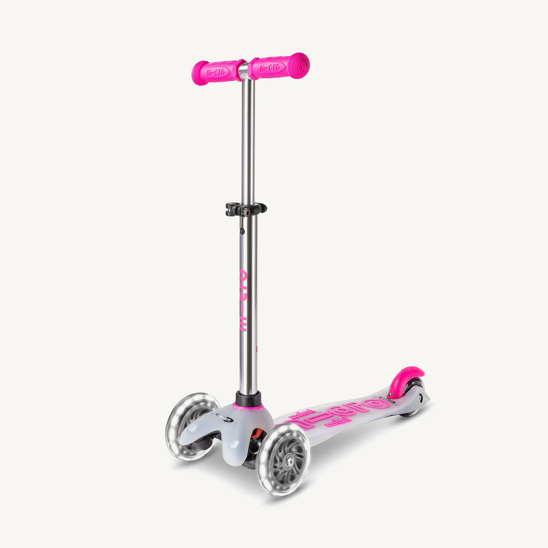 Micro Scooters Mini Micro Scooter Deluxe Flux LED Clear Deck - Pink - All Mamas Children