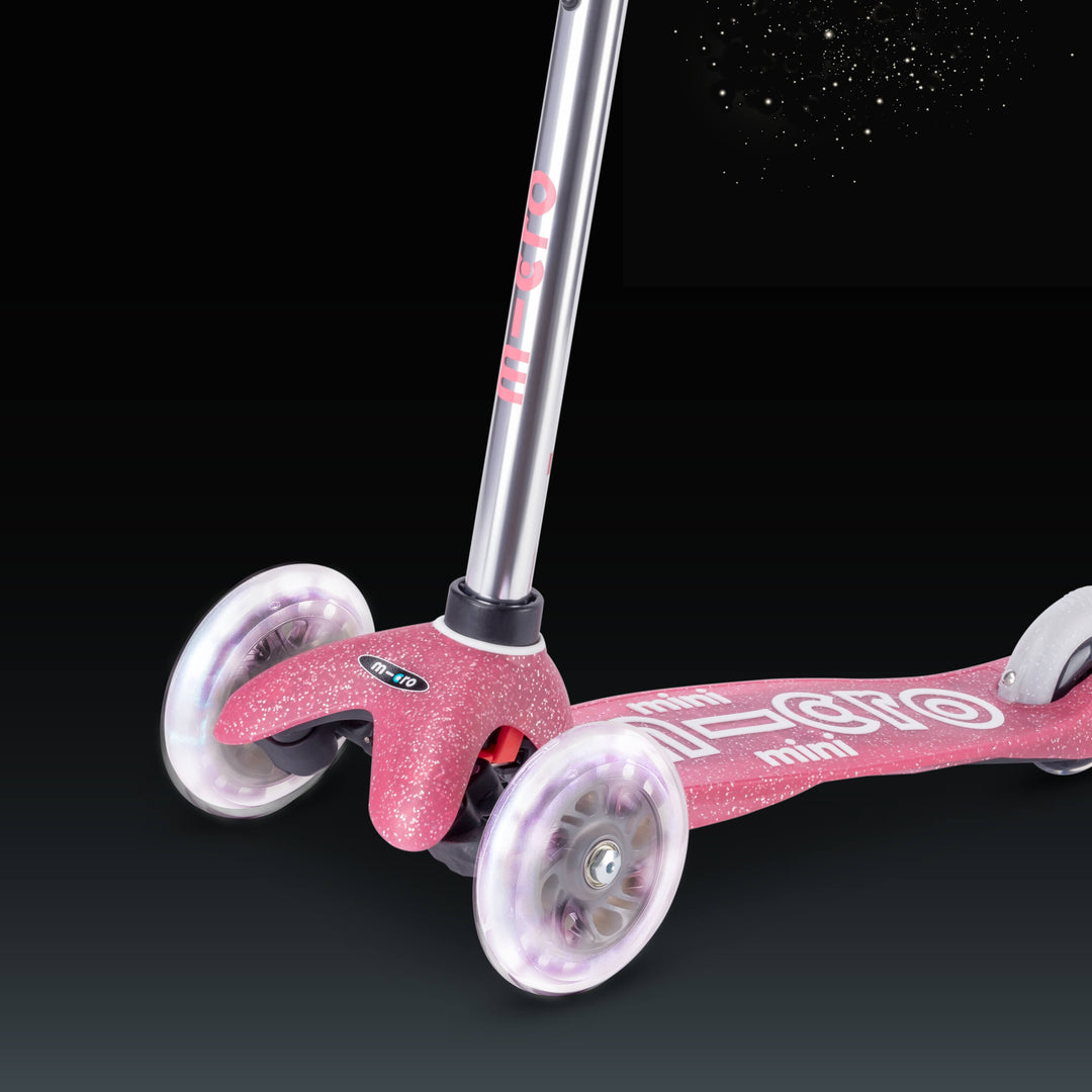 Micro Scooters Glitter Mini Micro Scooter Deluxe LED - Pink - All Mamas Children