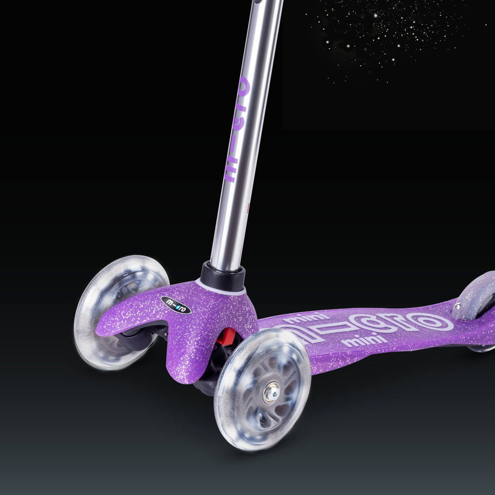 Micro Scooters Glitter Mini Micro Scooter Deluxe LED - Purple - All Mamas Children