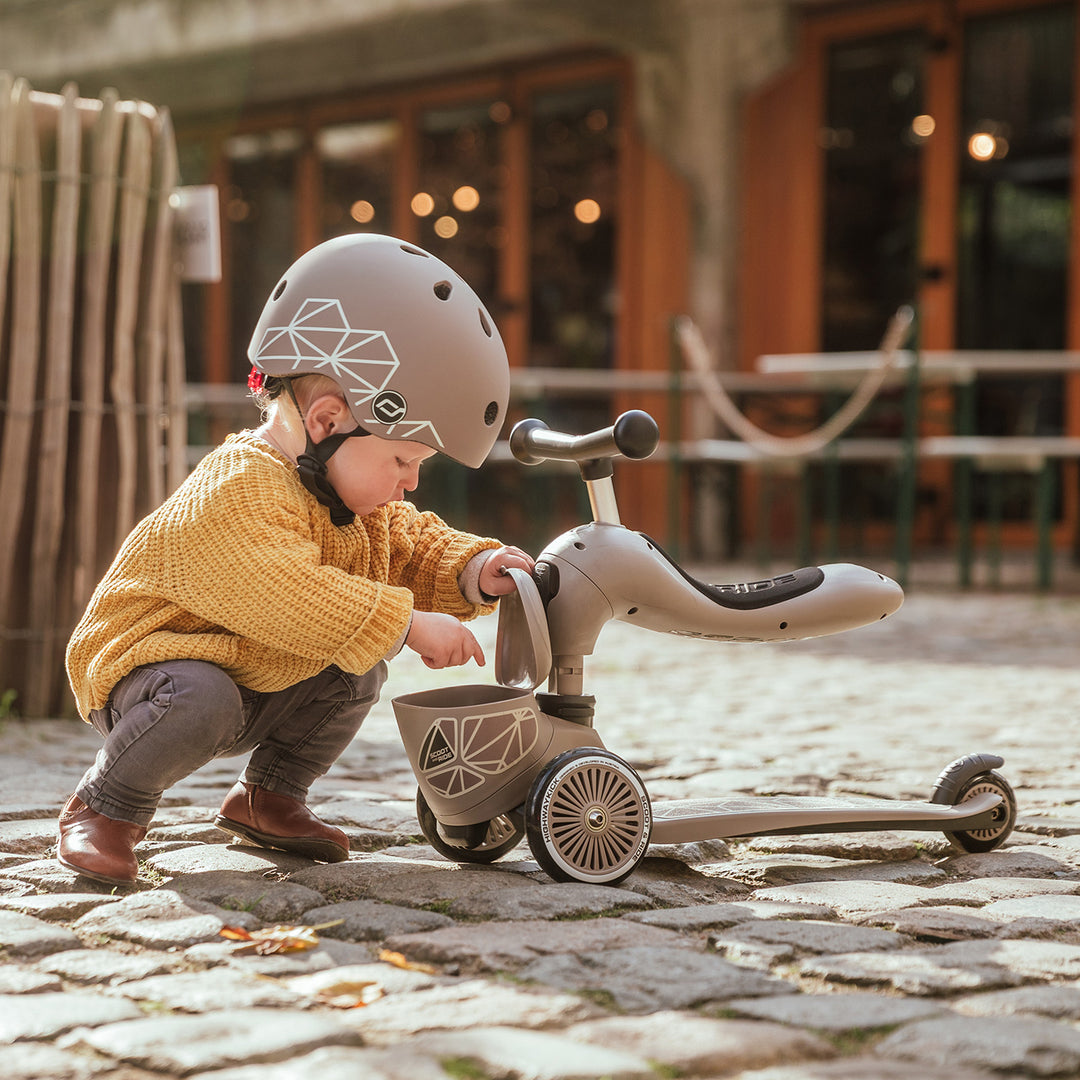 Scoot and Ride 2 in 1 Balance Bike / Scooter - Highway Kick 1 Lifestyle Brown Lines - All Mamas Children