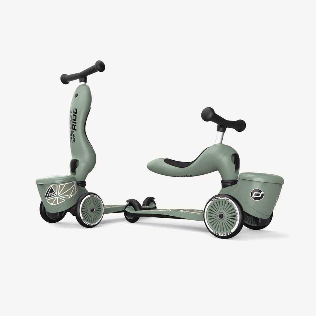 Scoot and Ride 2 in 1 Balance Bike / Scooter - Highway Kick 1 Lifestyle Green Lines - All Mamas Children