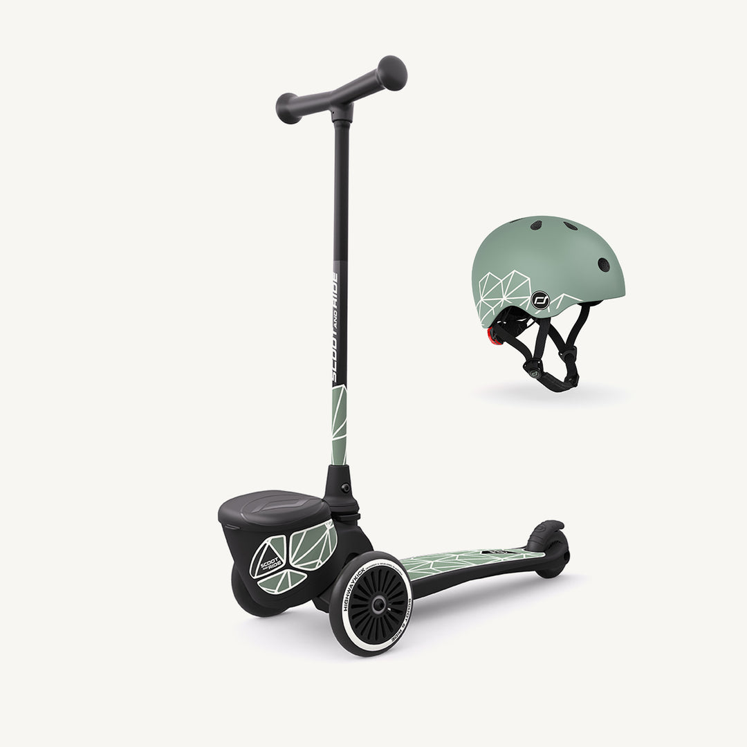 Scoot and Ride Scooter - Highwaykick 2 Lifestyle in Green Lines - All Mamas Children