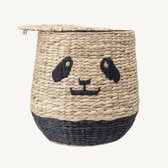 Bloomingville - Panda Storage Basket With Lid in Water Hyacinth - All Mamas Children